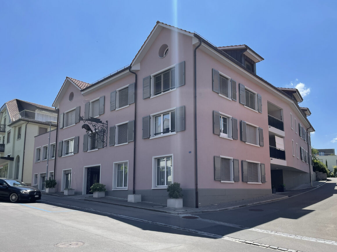 Ersatzneubau Falken 11-Familienhaus mit Gewerbe, Hauptstrasse, Aadorf (ehemals Restaurant Barone) (Komplettabbruch und Wiederaufbau historisches Gebäude im Dorfkern infolge Brandfall)