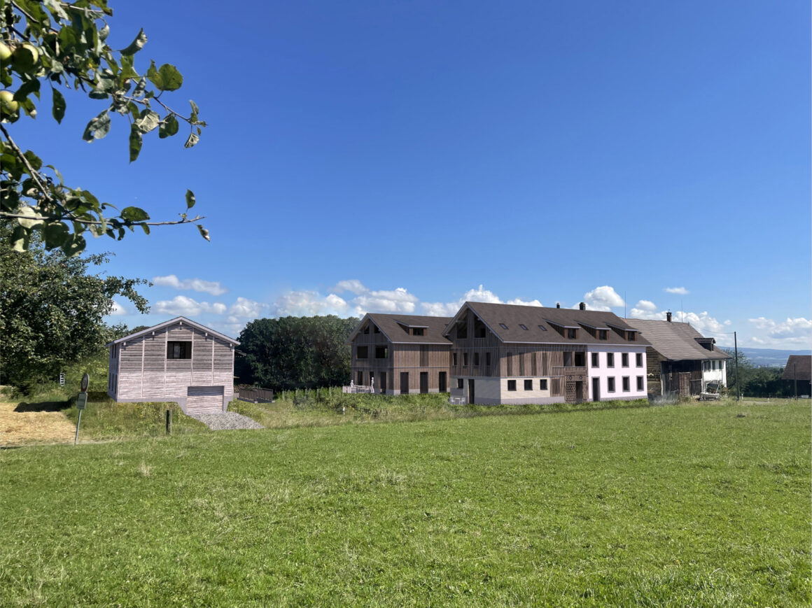 Überbauung Liebensberg, Gemeinde Wiesendangen (Rückbau best. Wohnhaus, Stall und Scheune) Neubau 9 Eigentumswohnungen