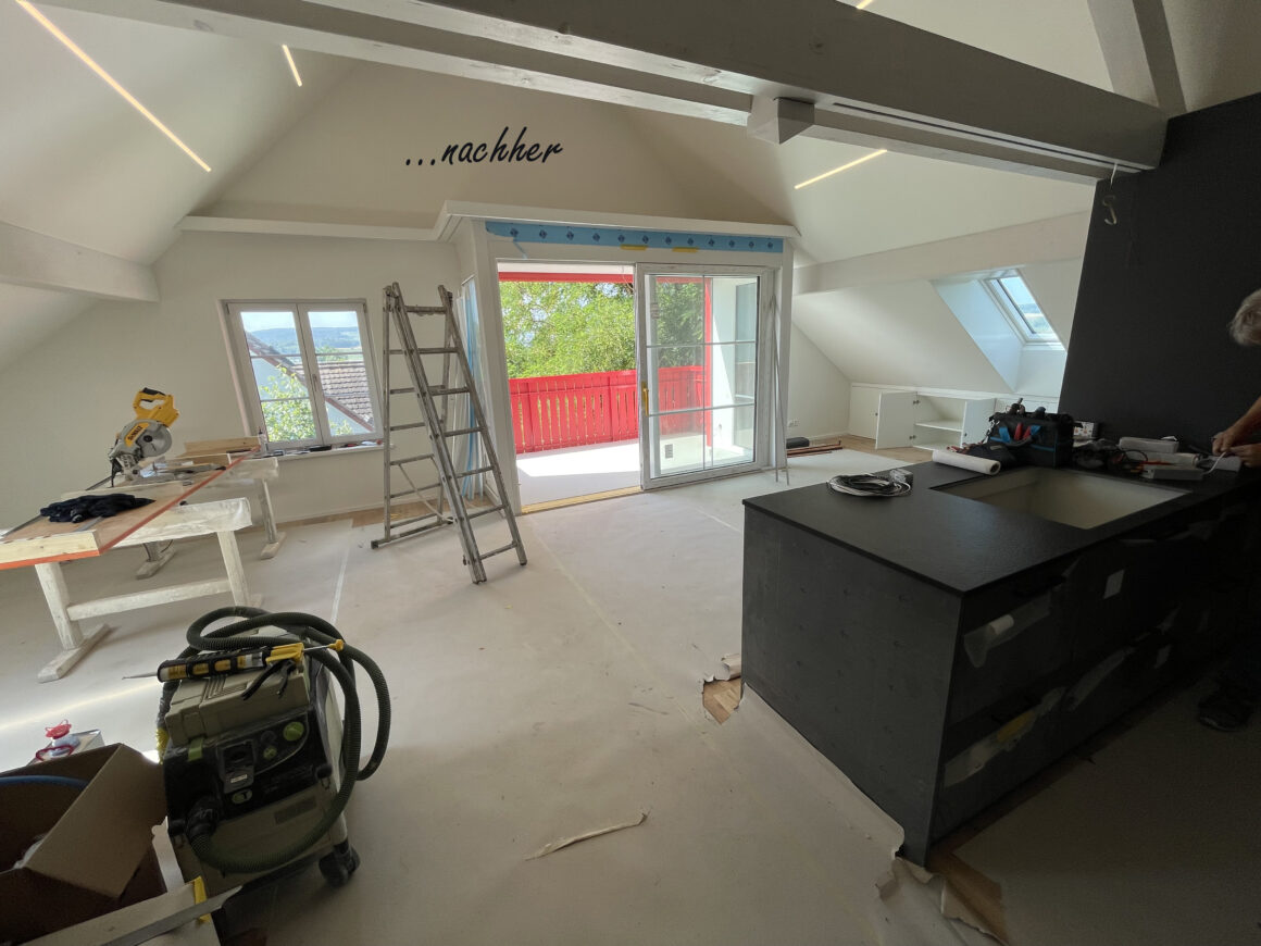 Umbau Einbau Balkon in bestehende Dachwohnung in Uesslingen
